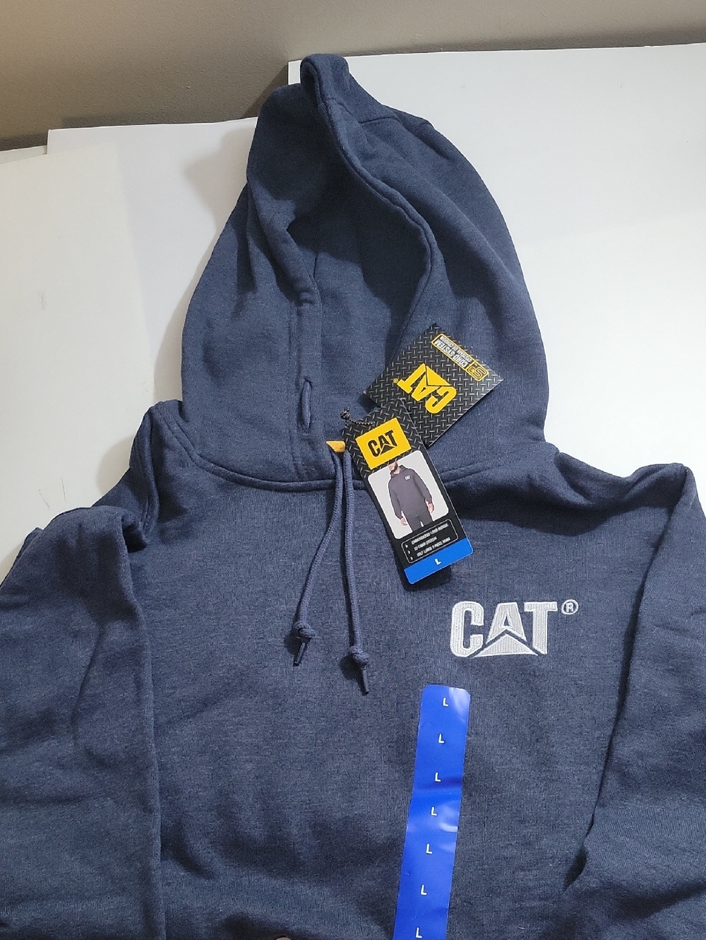 Caterpillar Navy Blue Pullover Hoodie with Logo